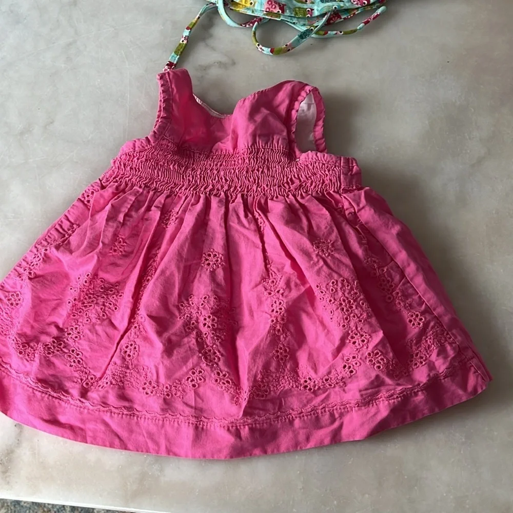 Oshkosh B'gosh Baby Girl Pink Bicycle Overalls Zutano Owls Hat Bundle 18 Months